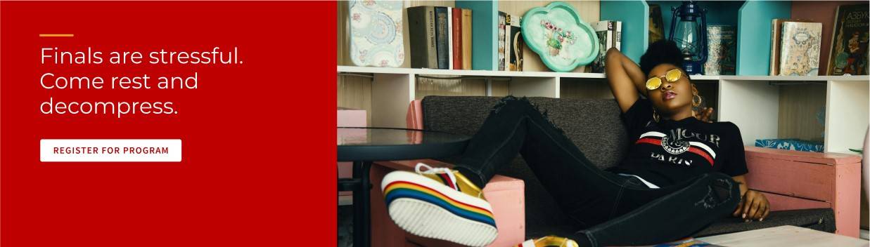 Page break with text on the left and a young person lounging on a couch.