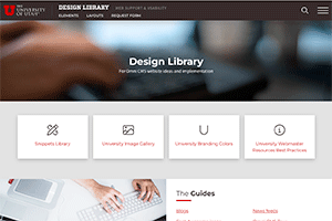 screenshot of design library homepage