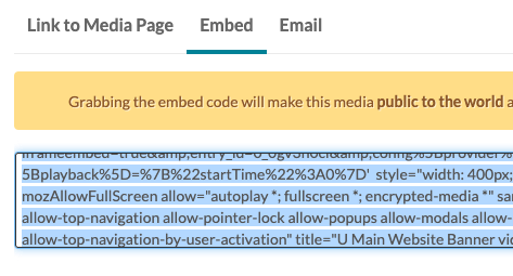 Media Space embed code