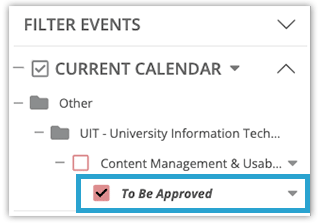 to be approved subcalendar